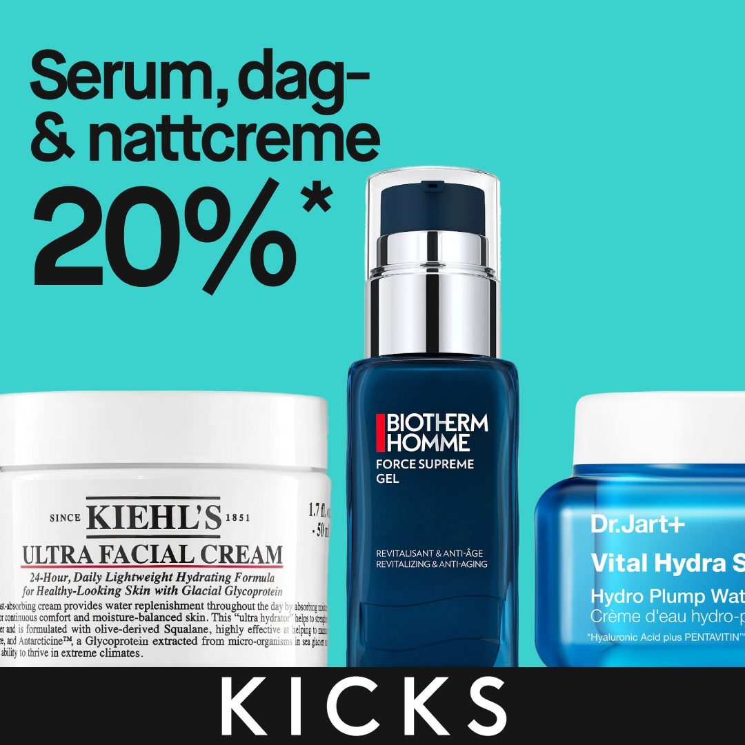 20% på serum, dag- & nattcreme hos Kicks